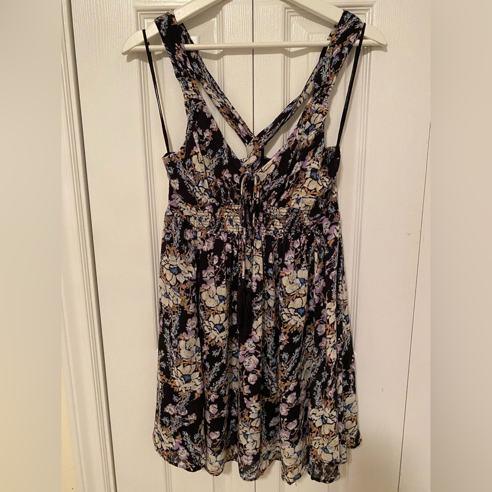 Free People Washed Ashore Mini Dress Black Combo Winter Floral Size XS - Picture 5 of 16